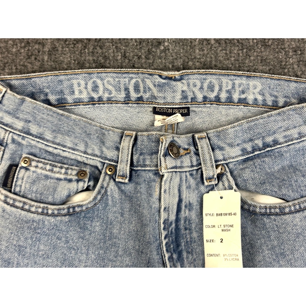 Boston Proper Jeans Womens 2S Bootcut Light Wash NWT Stretch Denim Y2K - Picture 4 of 12